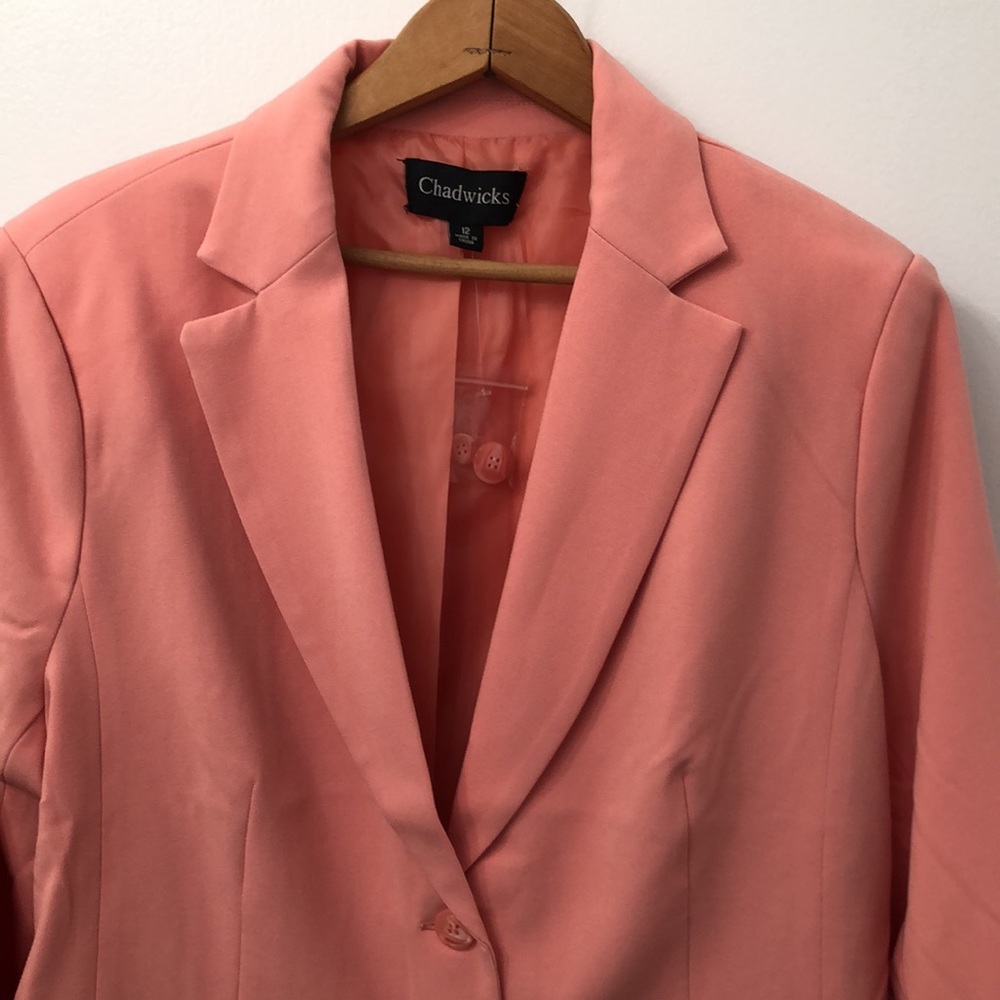 SOLD - Chadwicks // salmon colored blazer - Picture 4 of 10